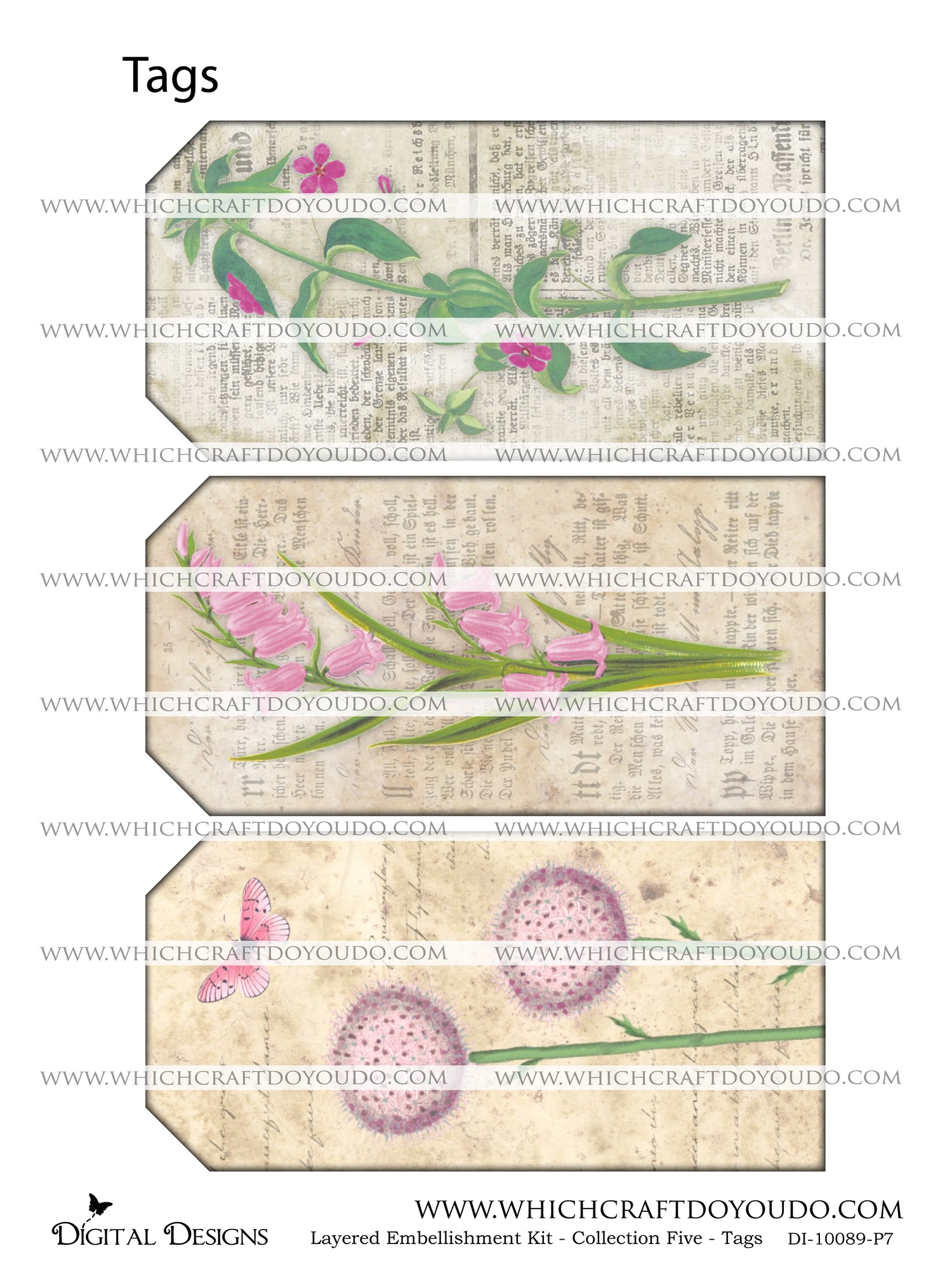 Layered Embellishment Kit - Collection Five - Tags - DI-10089 - Digital Download