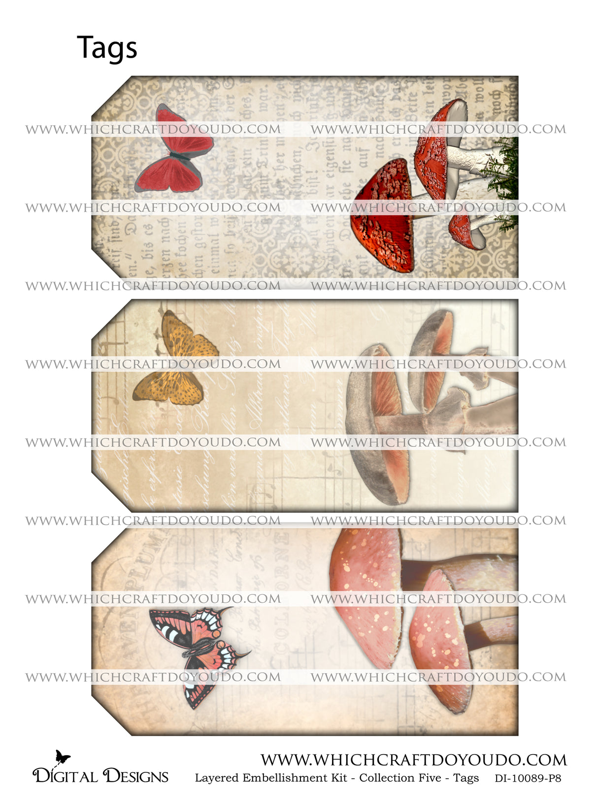 Layered Embellishment Kit - Collection Five - Tags - DI-10089 - Digital Download