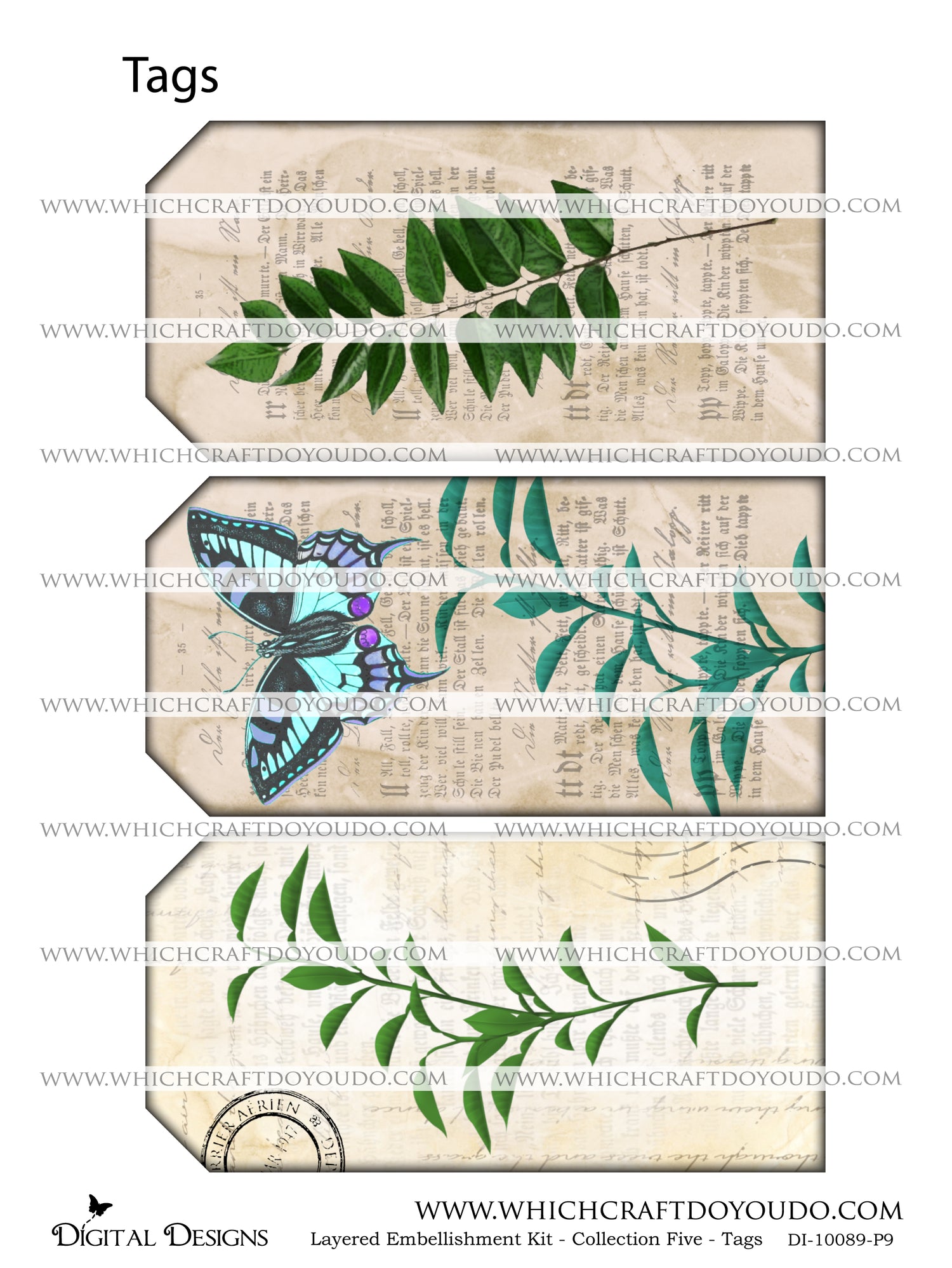 Layered Embellishment Kit - Collection Five - Tags - DI-10089 - Digital Download