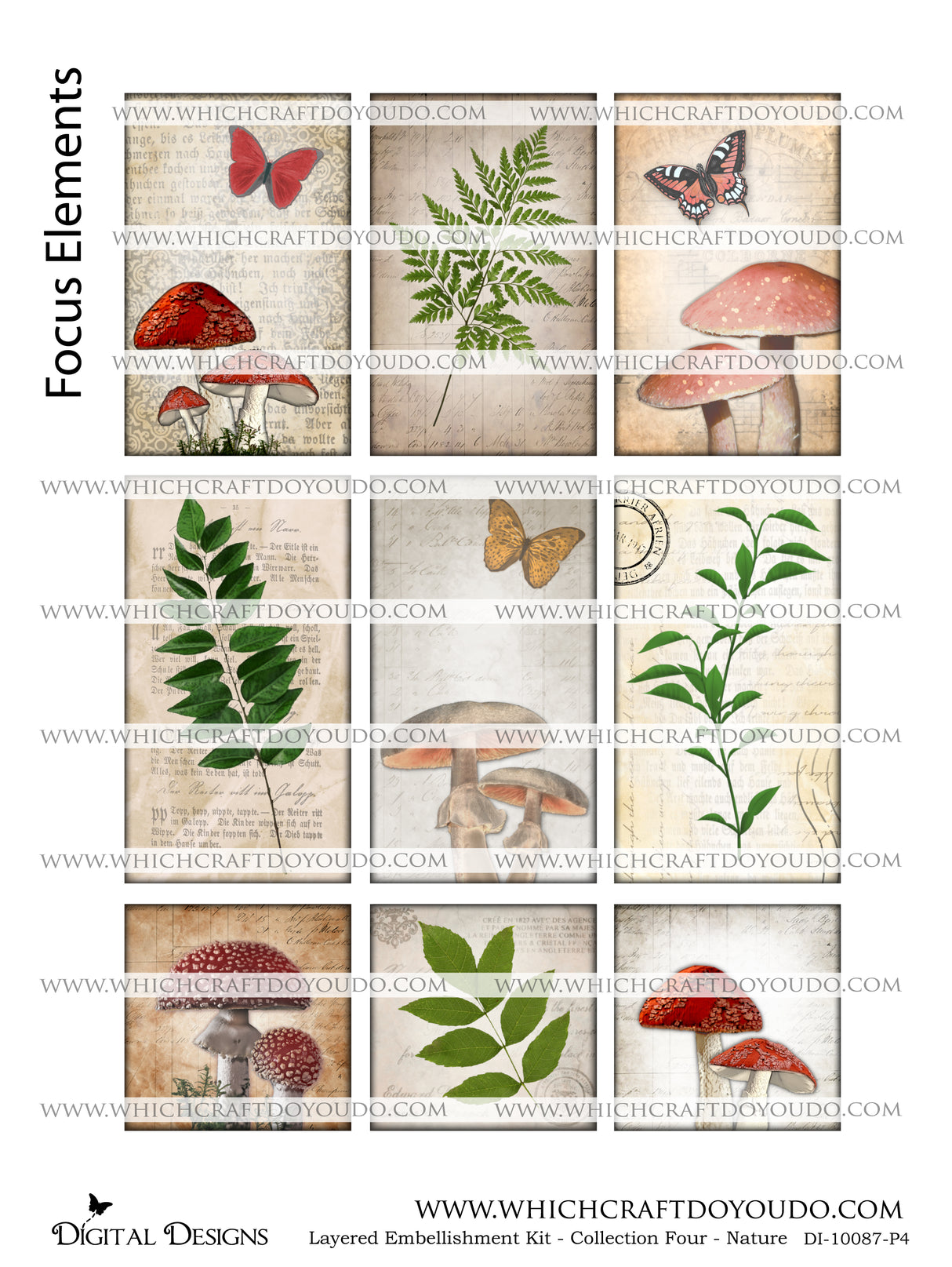 Layered Embellishment Kit - Collection Four - Nature - DI-10087 - Digital Download