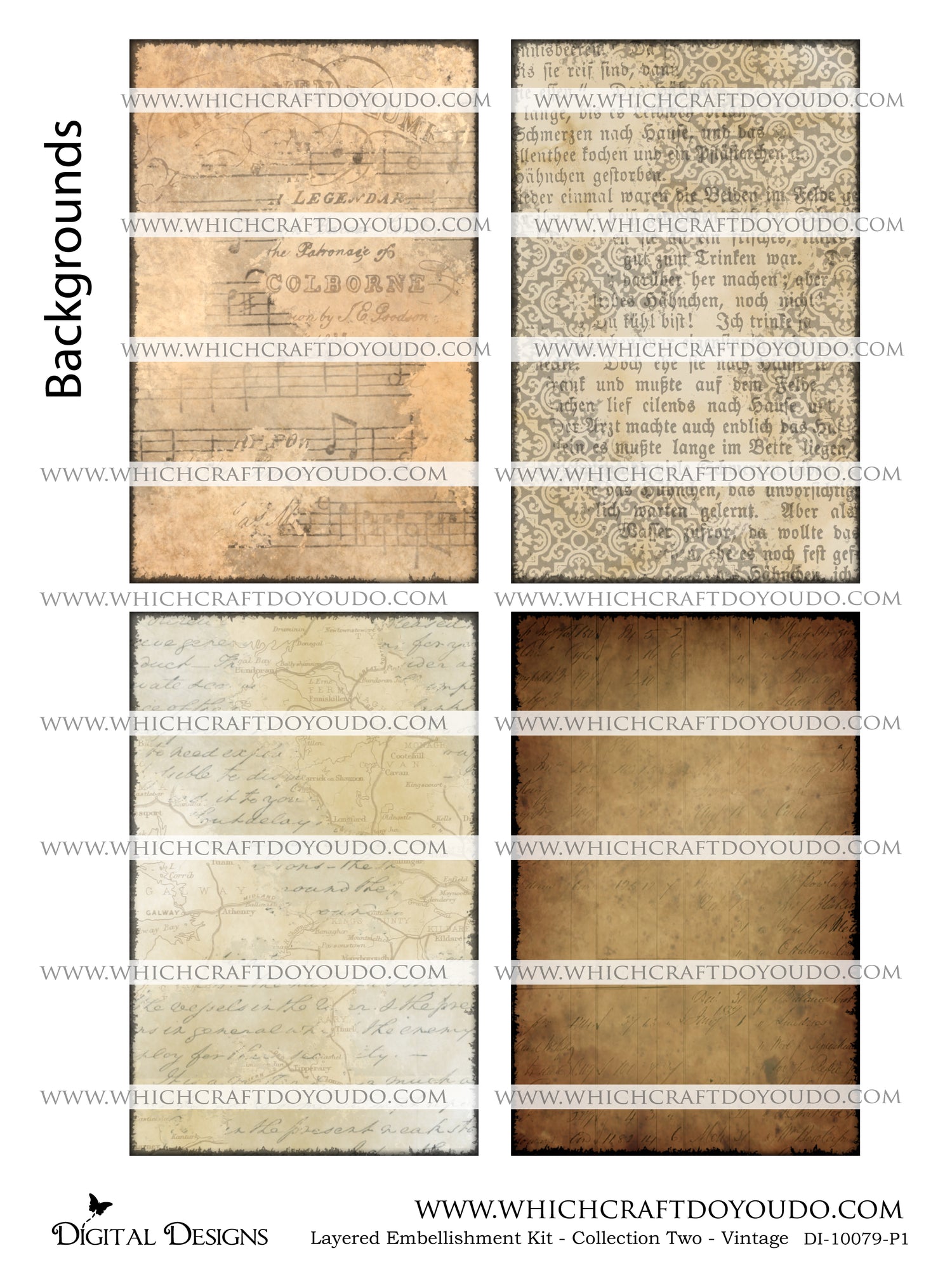 Layered Embellishment Kit - Collection Two - Vintage - DI-10079 - Digital Download