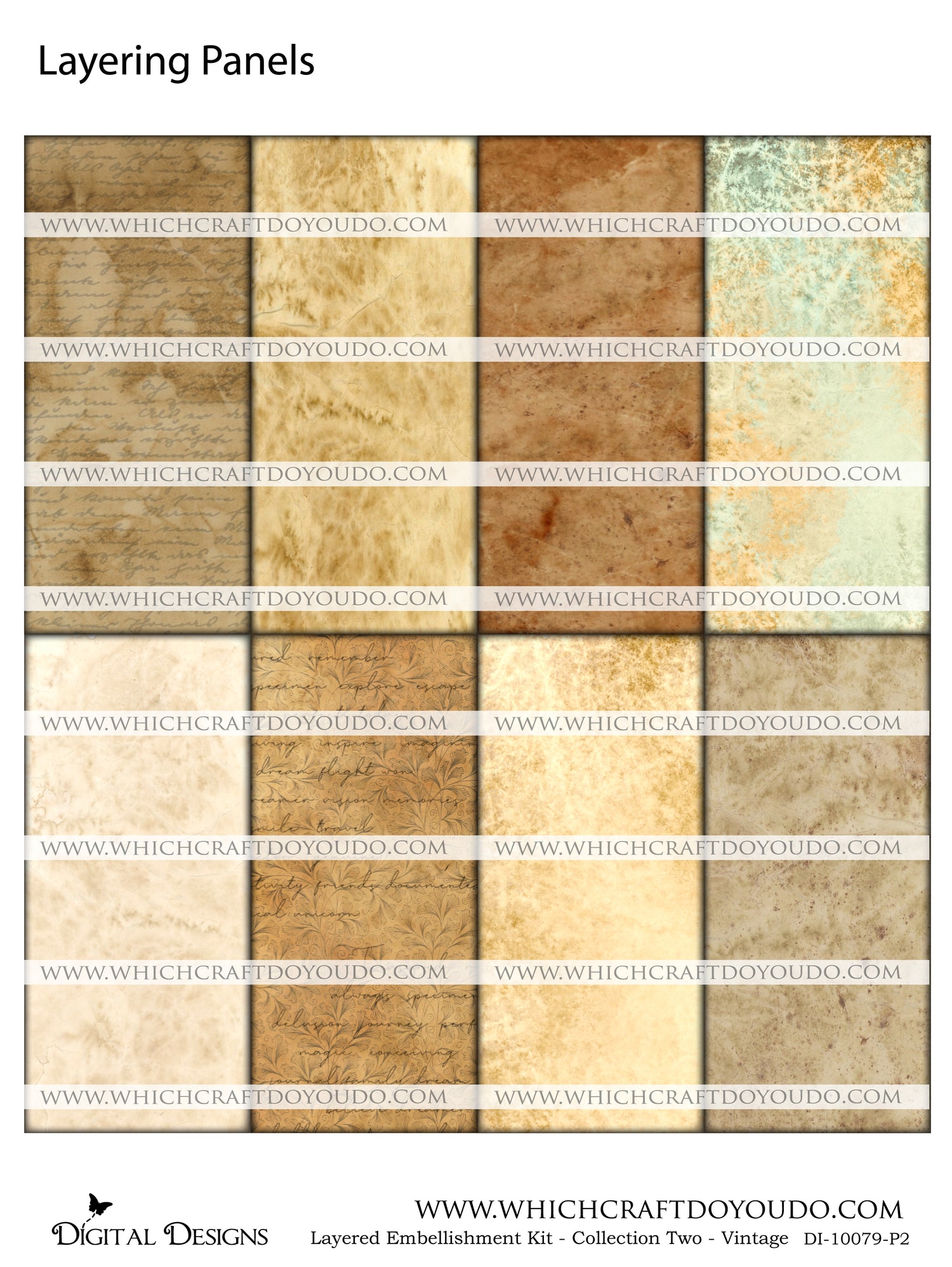 Layered Embellishment Kit - Collection Two - Vintage - DI-10079 - Digital Download
