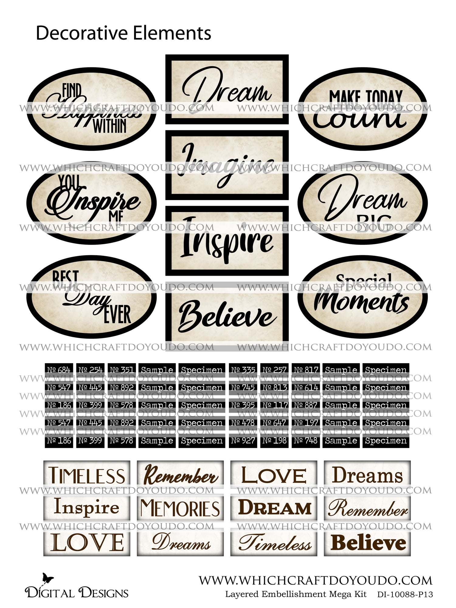 Layered Embellishment Mega Kit - DI-10088 - Digital Download