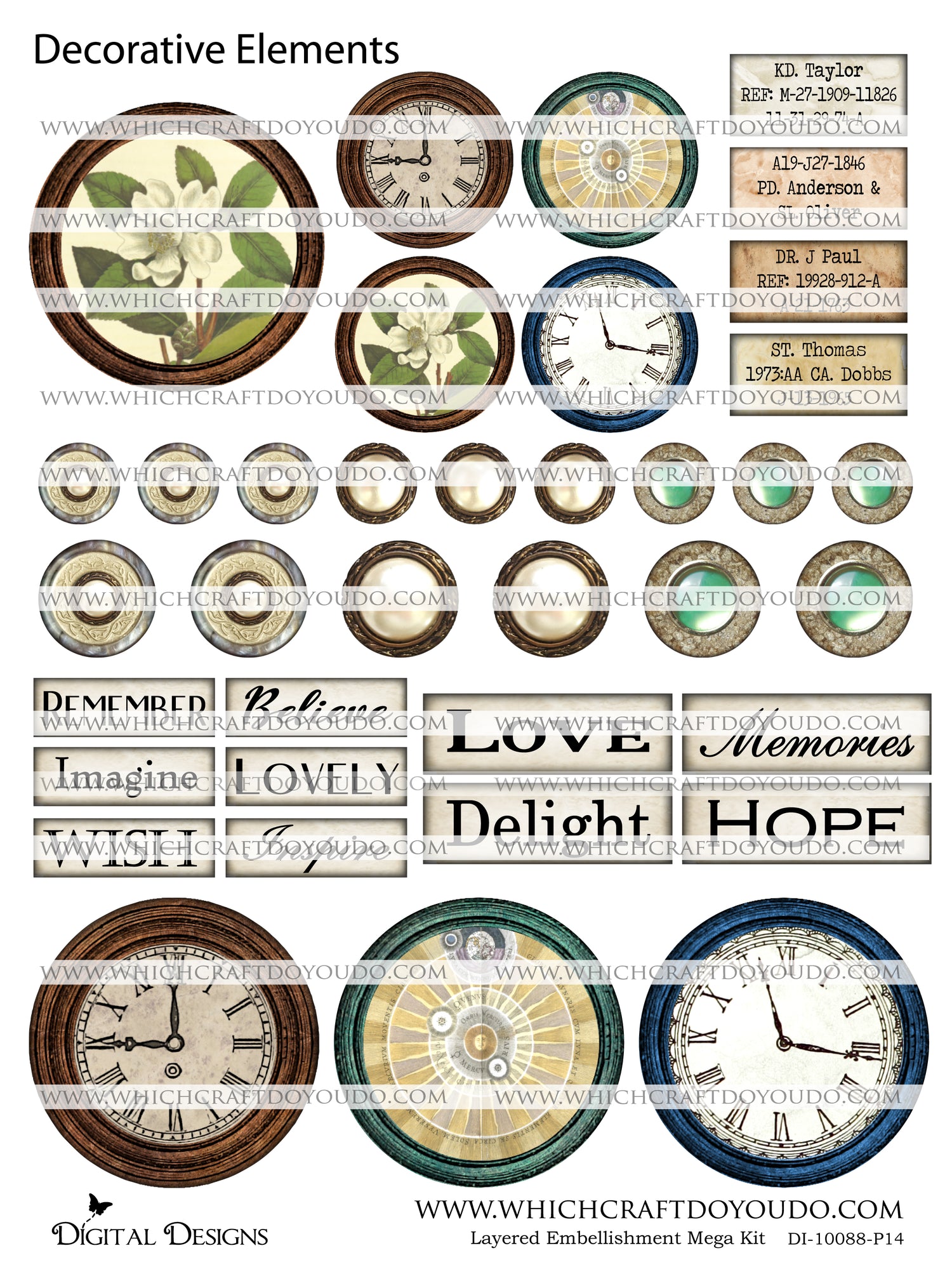 Layered Embellishment Mega Kit - DI-10088 - Digital Download