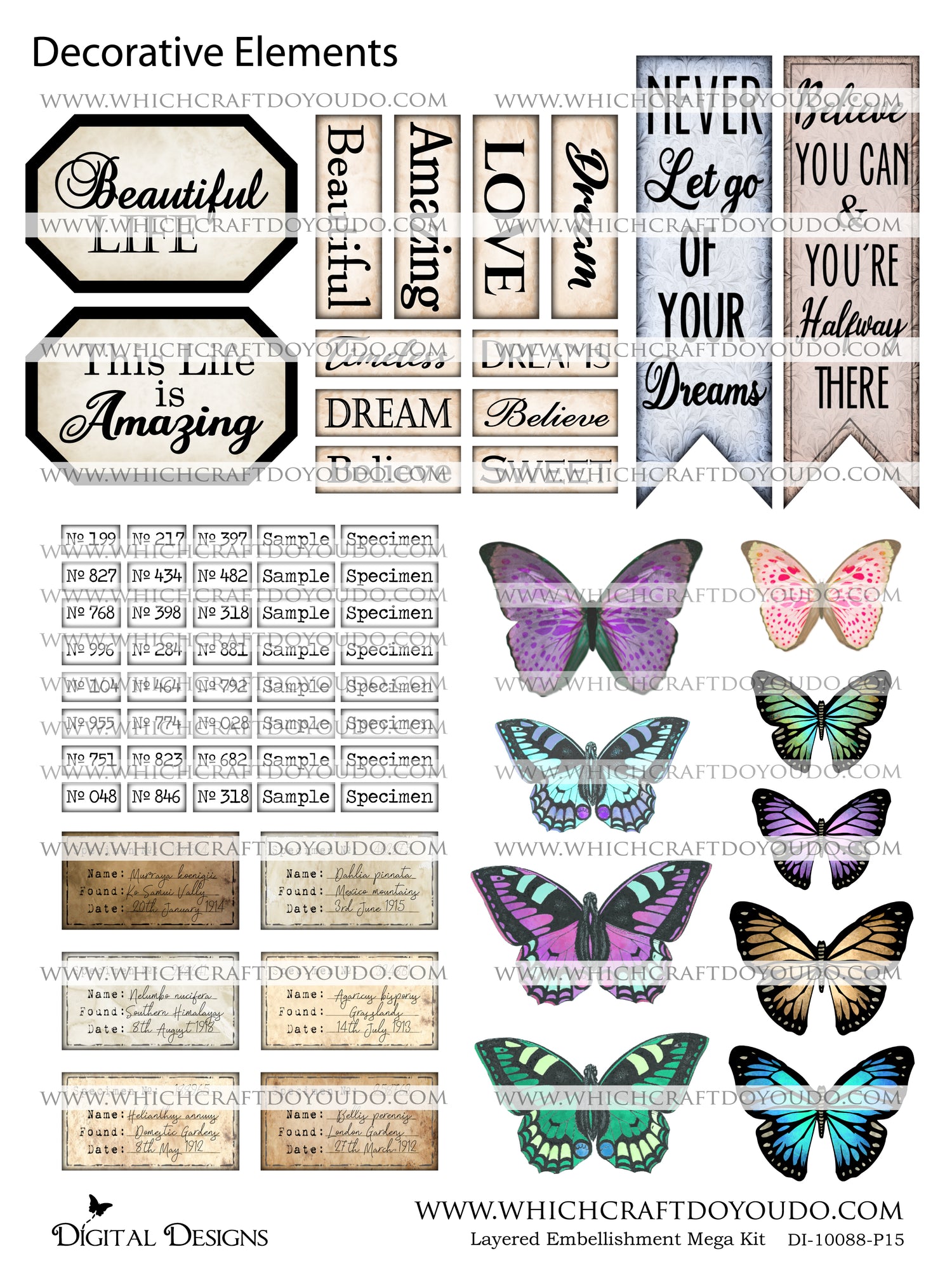 Layered Embellishment Mega Kit - DI-10088 - Digital Download