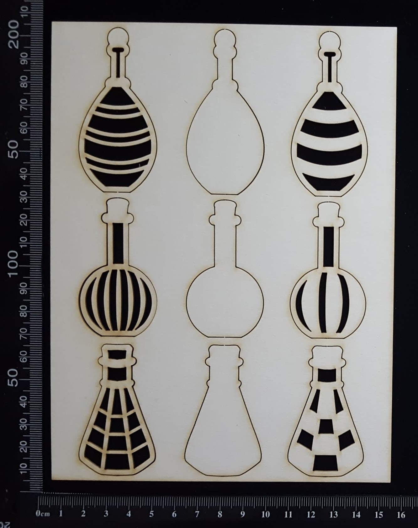 Bottle Set - D - Small - Layering Set - White Chipboard