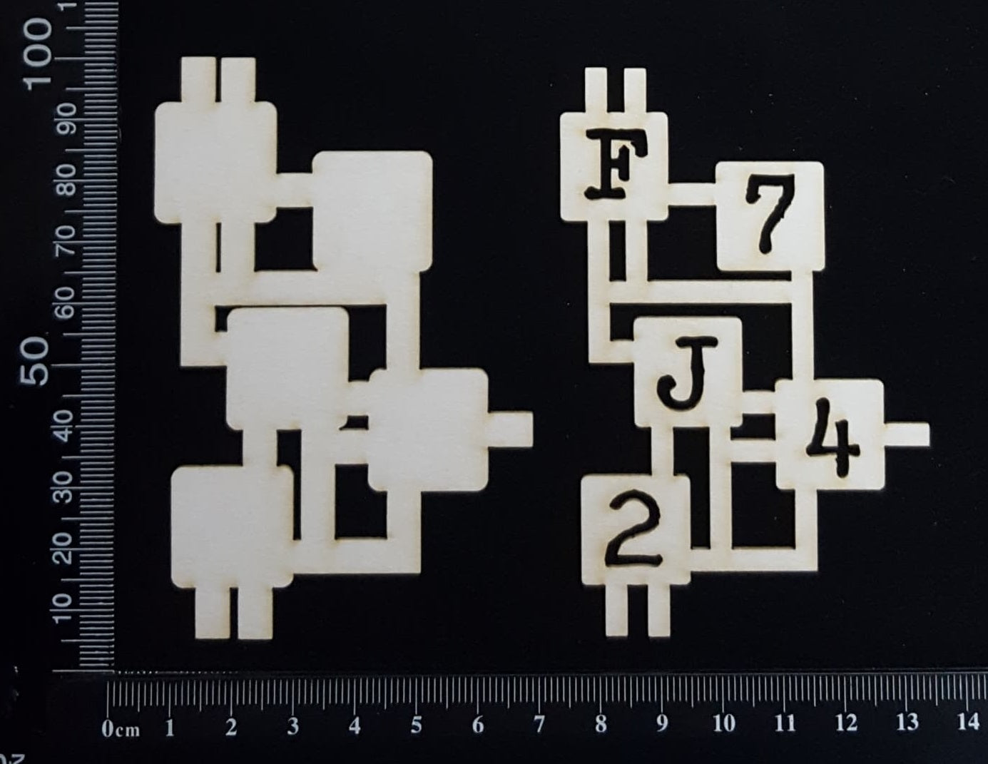 Circuit Fragment - C - Medium - Layering Set - White Chipboard