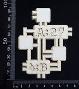Circuit Fragment - D - Medium - Layering Set - White Chipboard