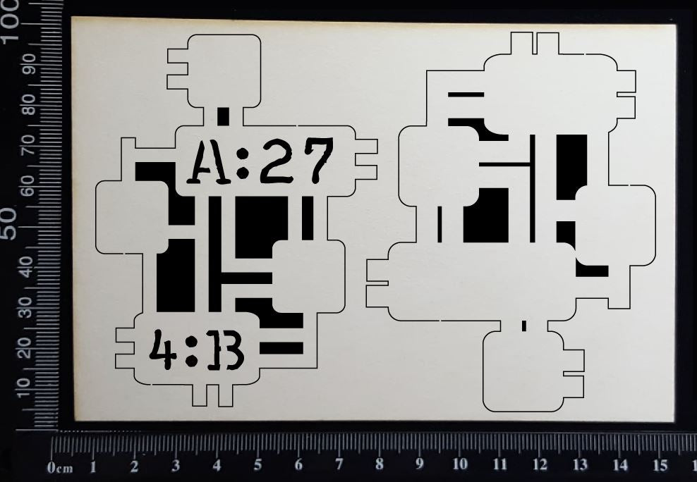Circuit Fragment - D - Medium - Layering Set - White Chipboard