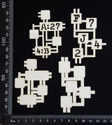 Circuit Fragment - E - Small - Layering Set - White Chipboard