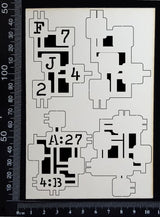 Circuit Fragment - E - Small - Layering Set - White Chipboard