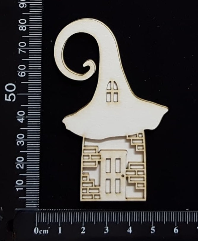 Layered Detailed Fairy House Set - B - Small - White Chipboard