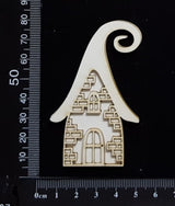 Layered Detailed Fairy House Set - C - Small - White Chipboard