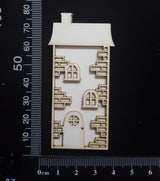 Layered Detailed House Set - J - Small - White Chipboard