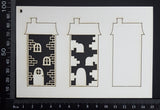 Layered Detailed House Set - J - Small - White Chipboard