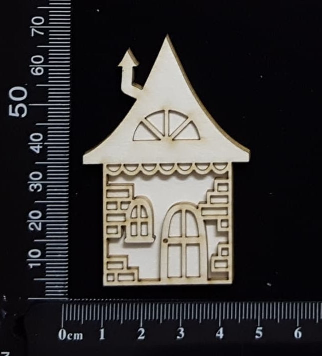 Layered Detailed House Set - K - Small - White Chipboard