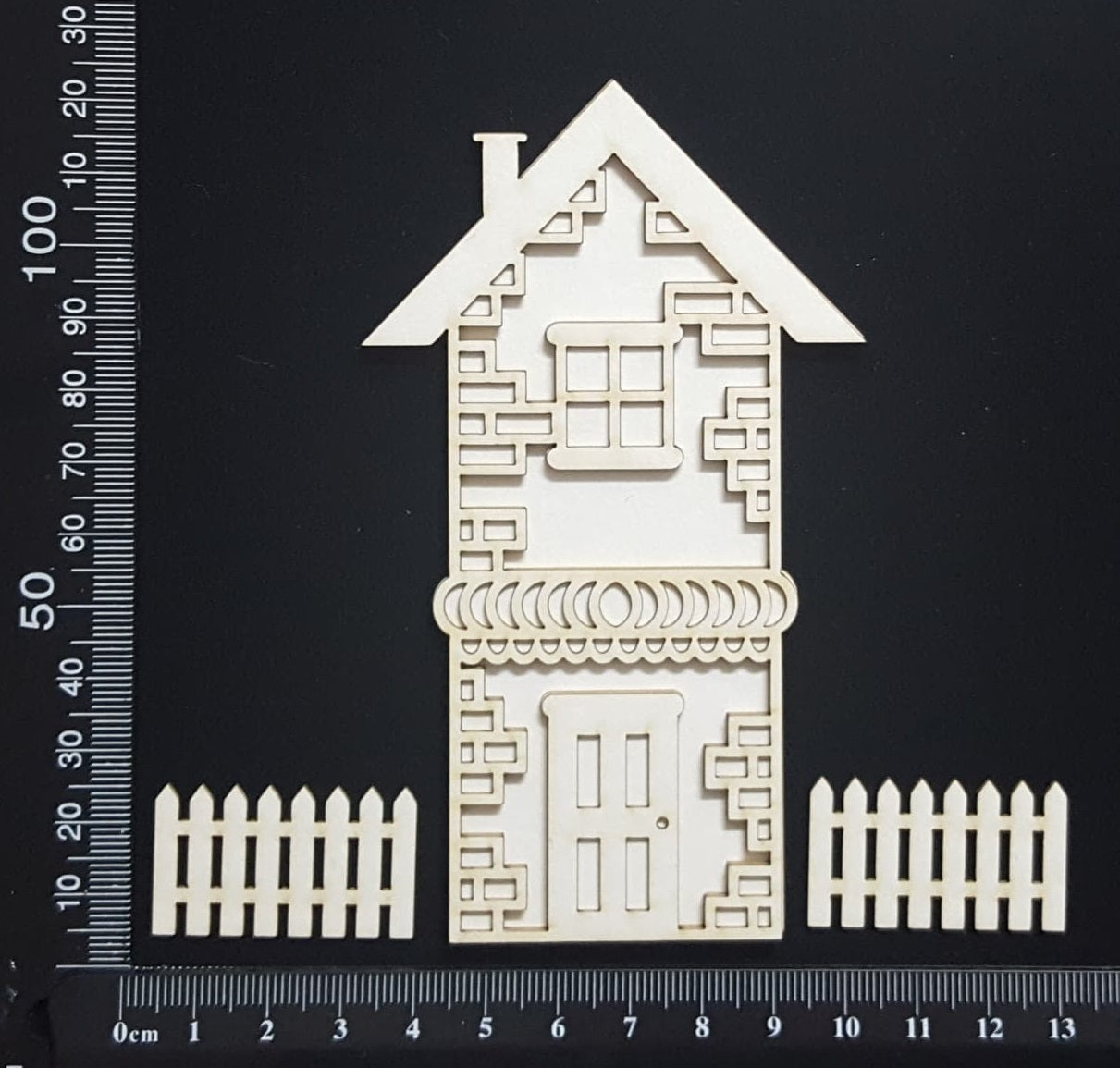 Layered Detailed House Set - M - Large - White Chipboard