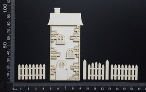 Layered Detailed House Set - N - Large - White Chipboard