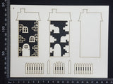Layered Detailed House Set - N - Large - White Chipboard