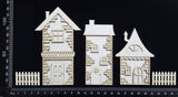 Layered Detailed House Set - P - Large - White Chipboard