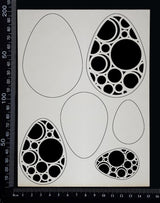 Layered Easter Eggs Set - AA - White Chipboard