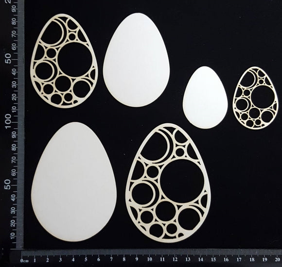 Layered Easter Eggs Set - AA - White Chipboard