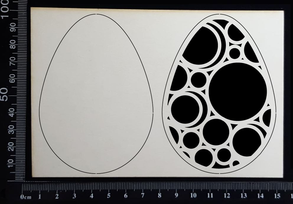 Layered Easter Eggs Set - AB - Large - White Chipboard