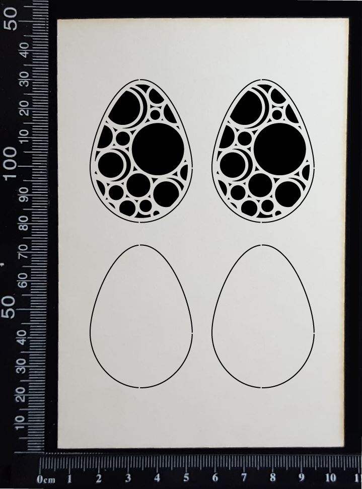 Layered Easter Eggs Set - AD - Small - White Chipboard