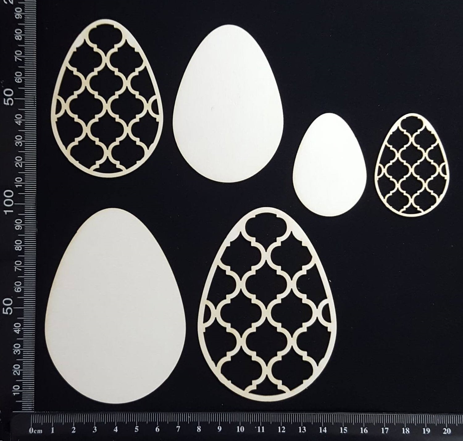 Layered Easter Eggs Set - BA - White Chipboard
