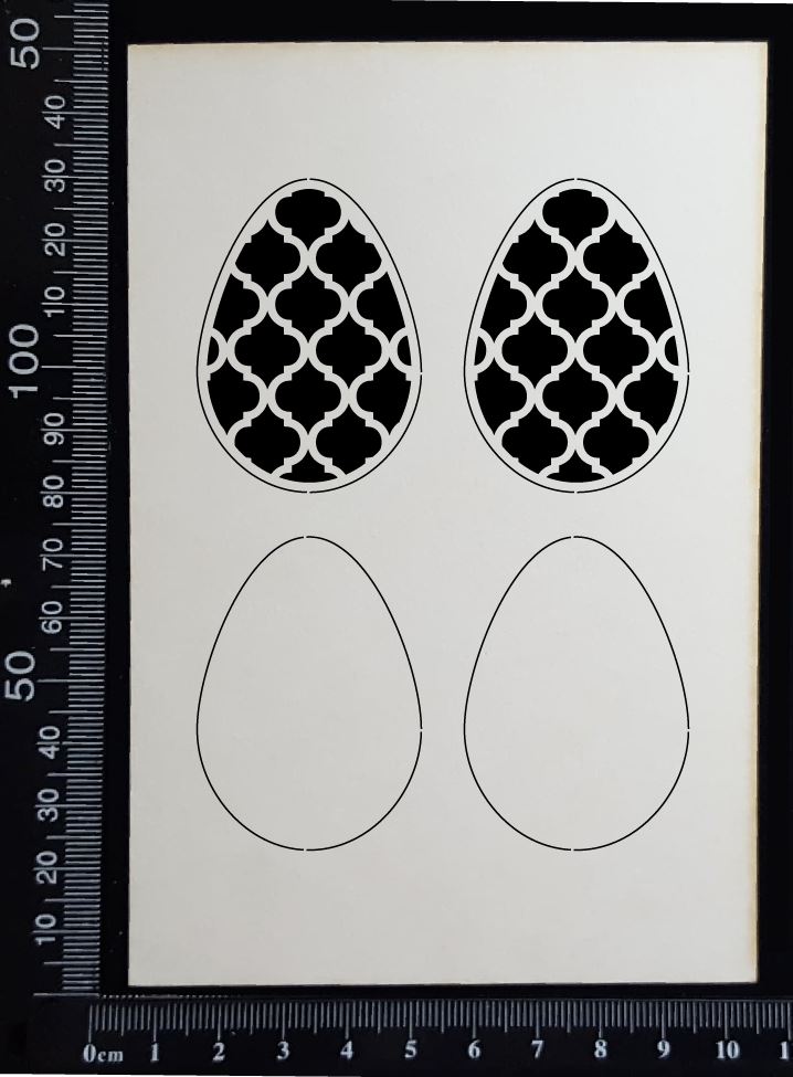 Layered Easter Eggs Set - BD - Small - White Chipboard