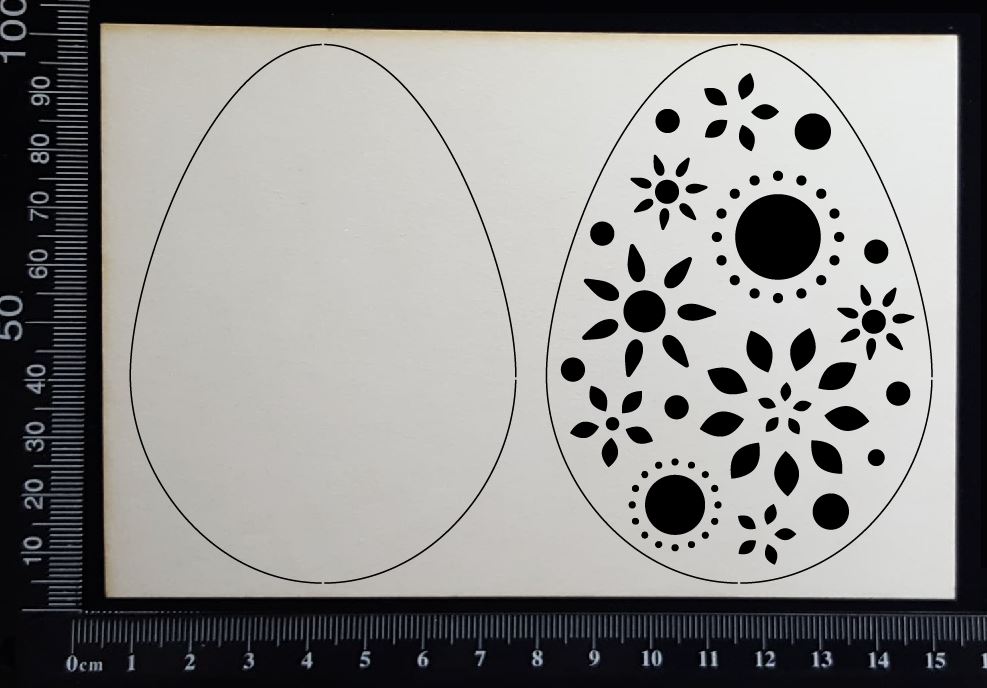 Layered Easter Eggs Set - CB - Large - White Chipboard