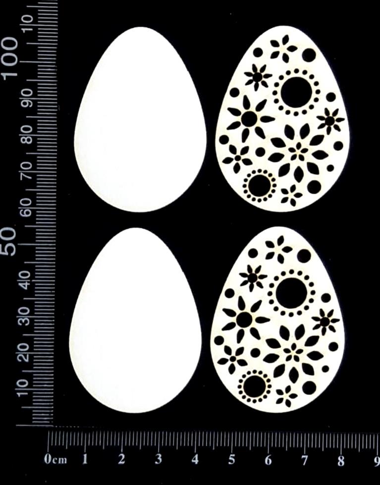Layered Easter Eggs Set - CD - White Chipboard