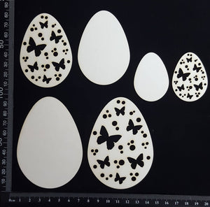 Layered Easter Eggs Set - DA - White Chipboard
