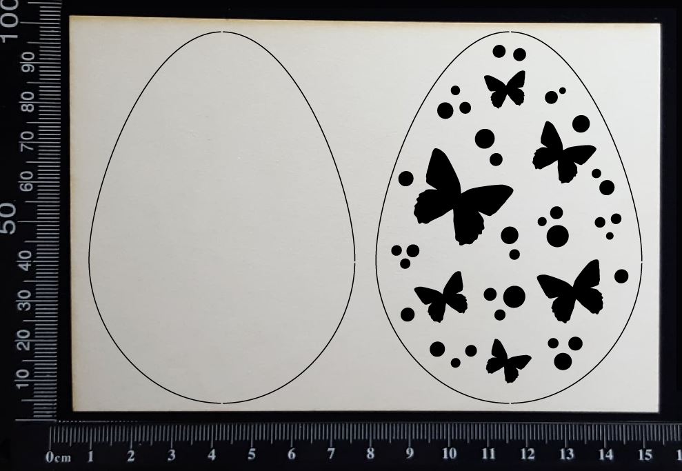 Layered Easter Eggs Set - DB - Large - White Chipboard