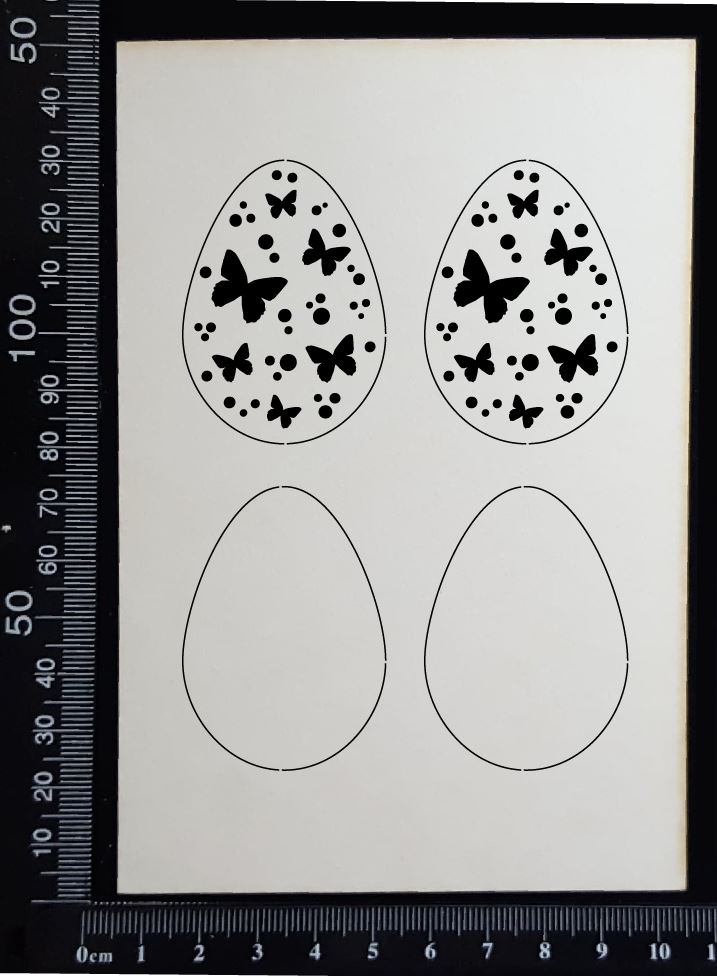 Layered Easter Eggs Set - DD - Small - White Chipboard