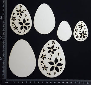 Layered Easter Eggs Set - EA - White Chipboard