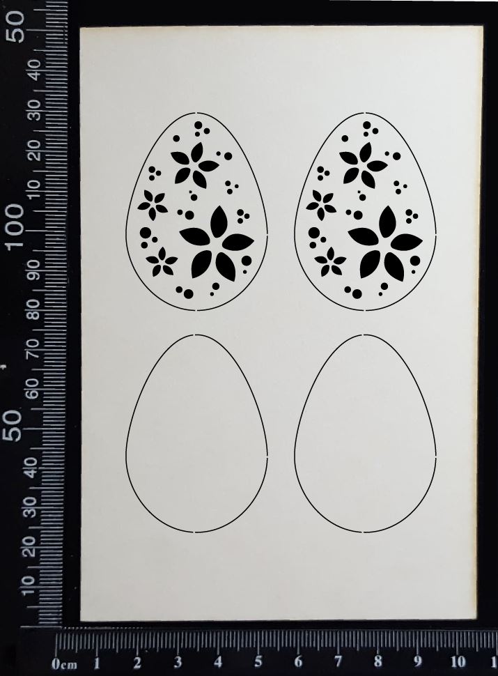 Layered Easter Eggs Set - ED - Small - White Chipboard