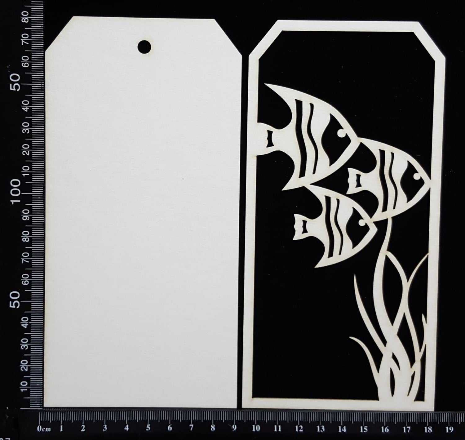 Layered Tag - Under the Sea - Large - A - White Chipboard