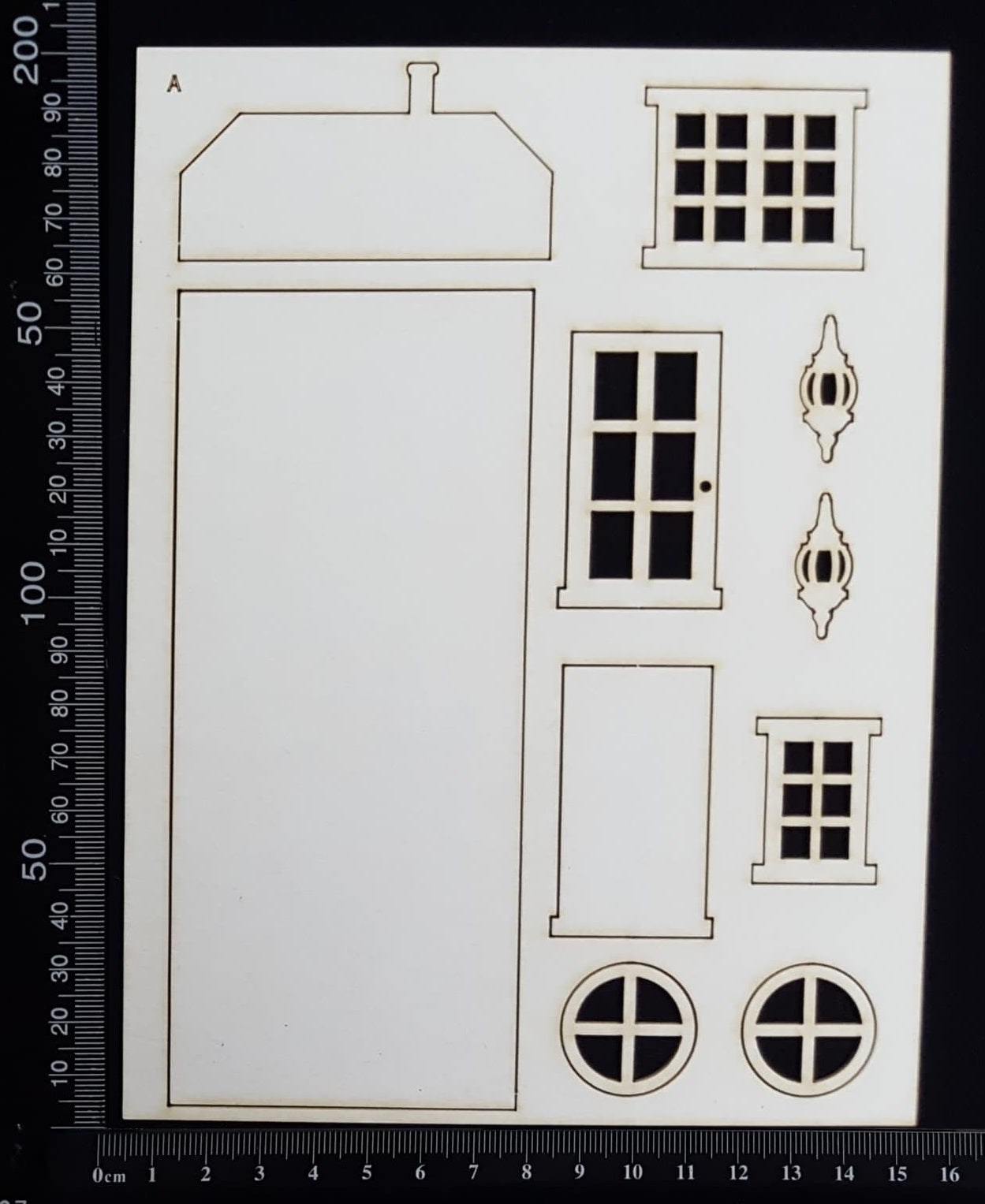 Layered House Set - A - Large - White Chipboard