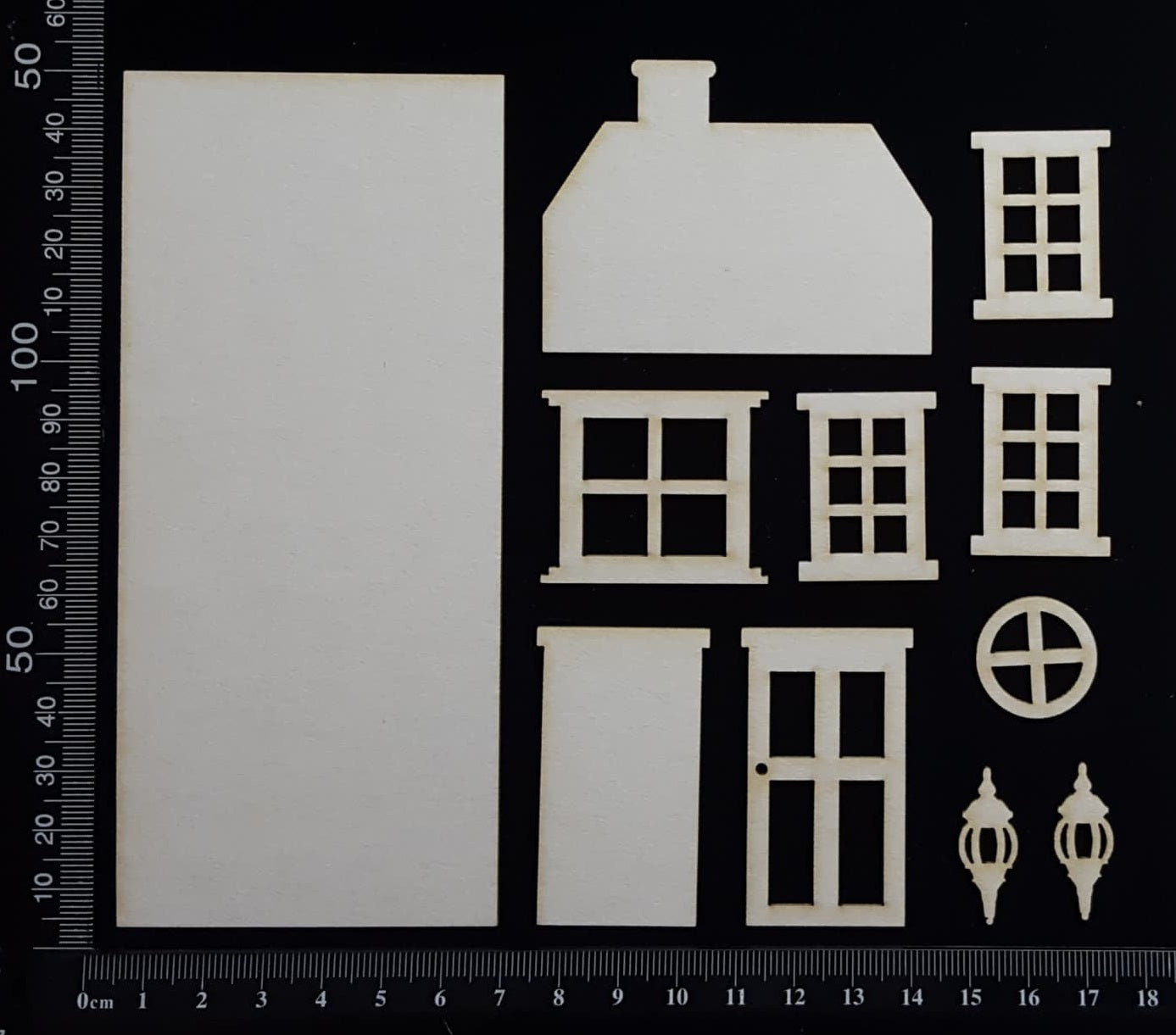 Layered House Set - B - Large - White Chipboard