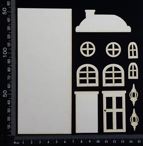 Layered House Set - C - Large - White Chipboard