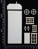 Layered House Set - D - Small - White Chipboard