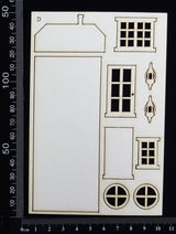 Layered House Set - D - Small - White Chipboard