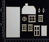 Layered House Set - E - Small - White Chipboard