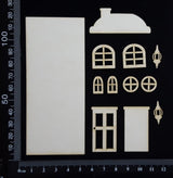 Layered House Set - F - Small - White Chipboard