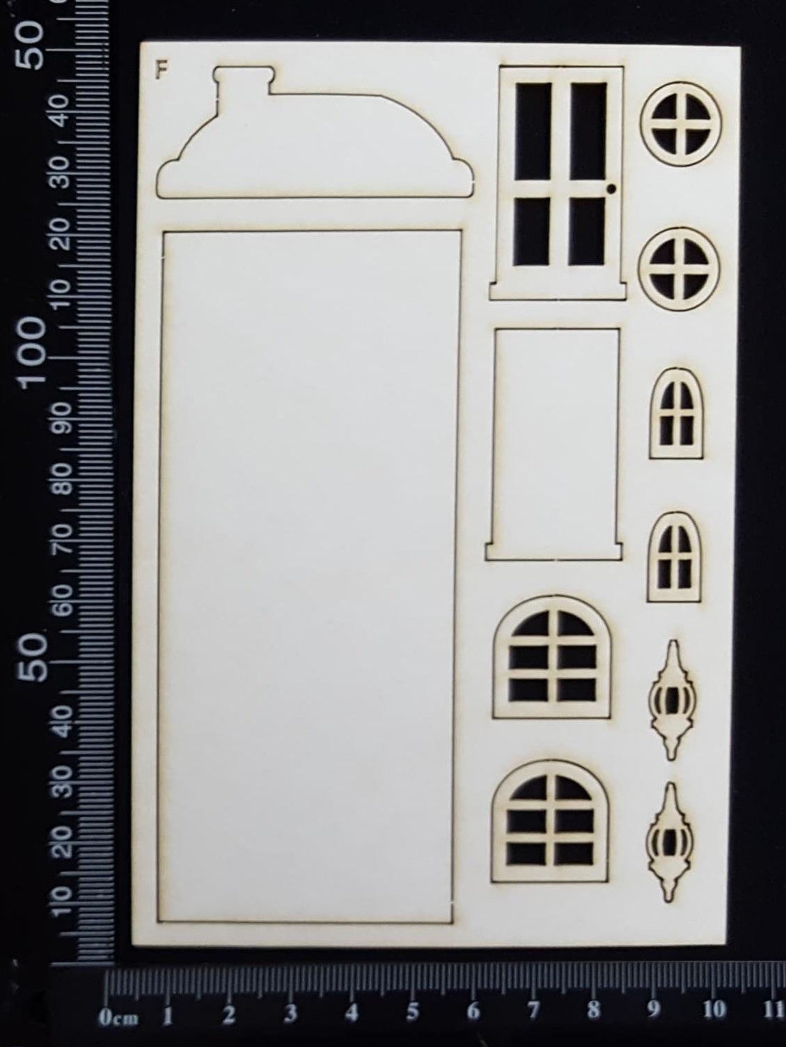 Layered House Set - F - Small - White Chipboard