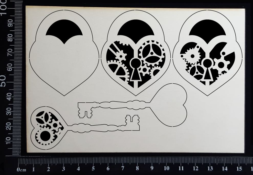 Lock and Key - A - Layering Set - White Chipboard