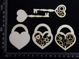 Lock and Key - A - Layering Set - White Chipboard