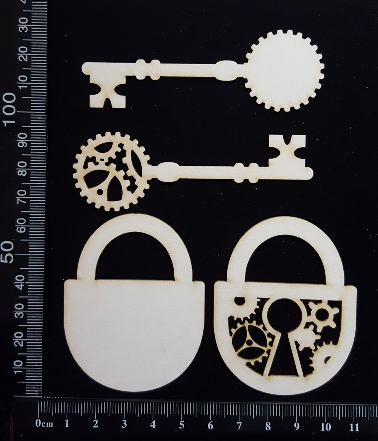 Lock and Key - B - Layering Set - White Chipboard