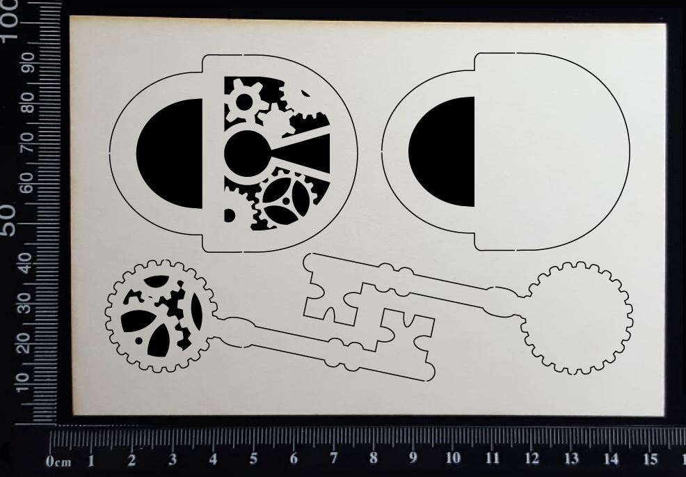 Lock and Key - B - Layering Set - White Chipboard
